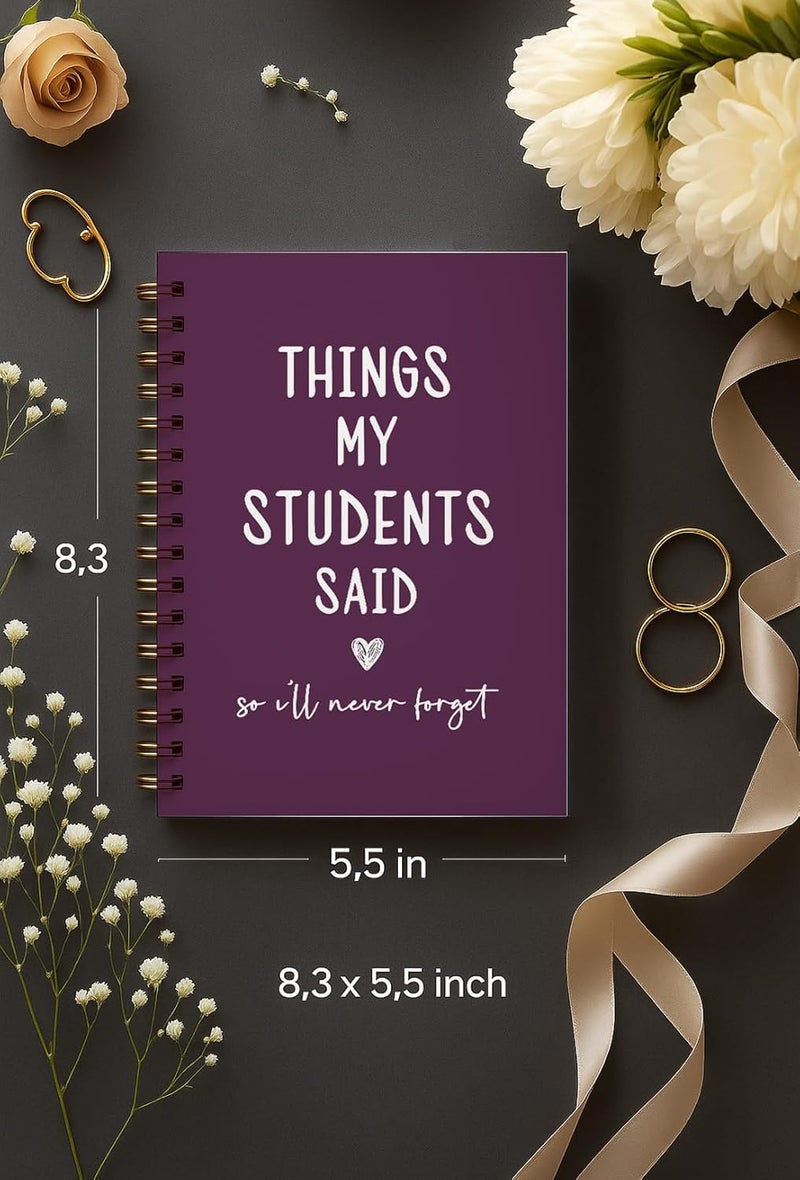 bitCNY Teacher Gift Spiral Notebook Dark Purple, Thank You Gift for Teacher, Teacher Appreciation Gifts, Keepsake Journal, Teacher Notebooks for School Supplies, Home & Office, Spiral Bound 5.5x8.5 - Image 2